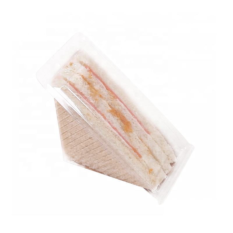 Clear Triangle Box Packaging Wholesale Plastic Food Custom Label Disponerbar Vacker Sandwich och Cake Customer\'s Logo Pet, PLA