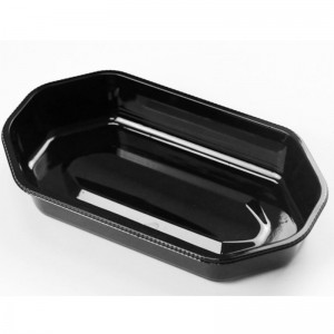 Färgglad fruktbricka utan lock 225*120*40 mm hgf-2313 transparent/svart